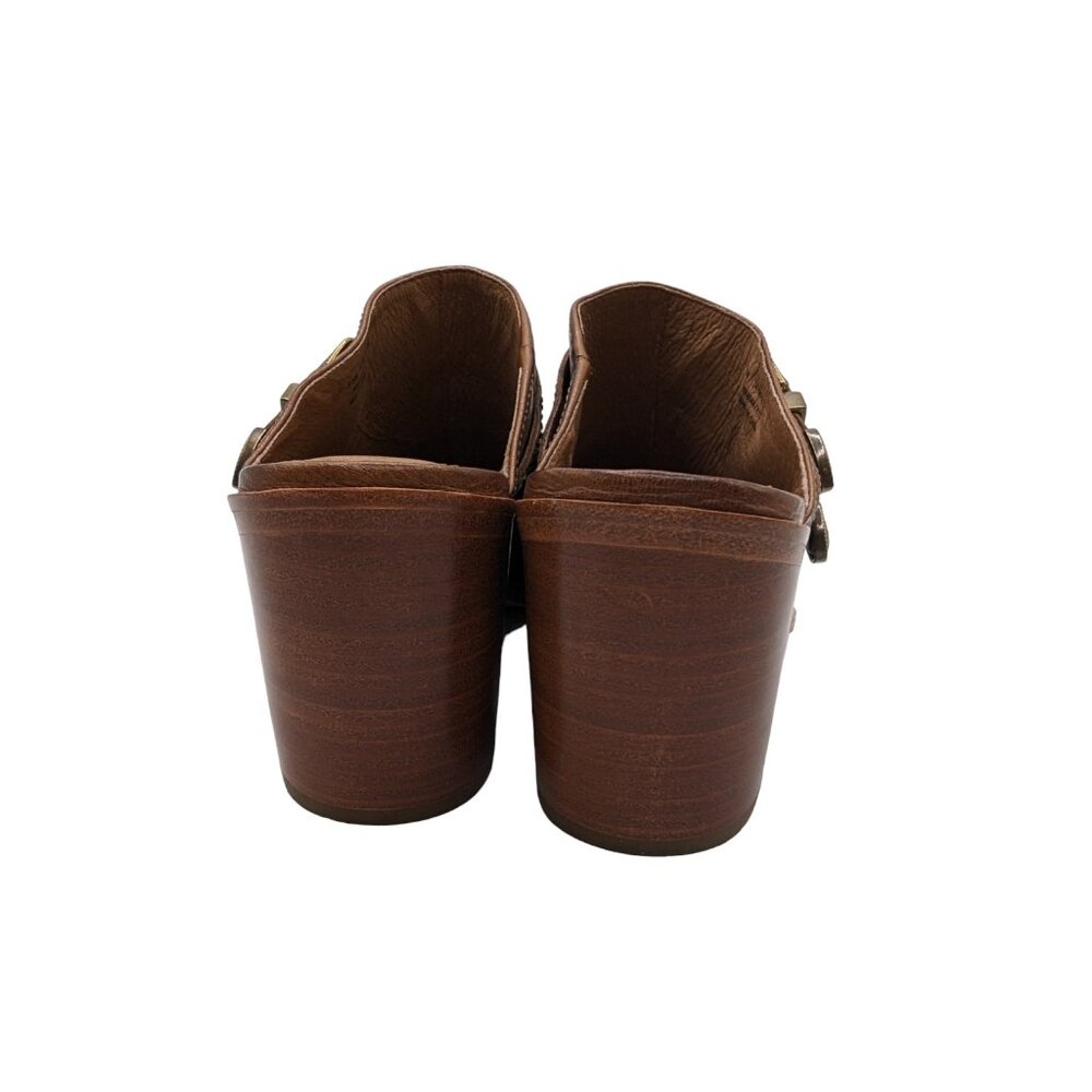 Frye Flynn Women's Belted Pointed Toe Brown Leather Mule Size 6.5M - Picture 8 of 12